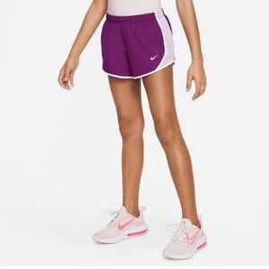 Nike Girls' Purple Athletic Shorts with White Trim